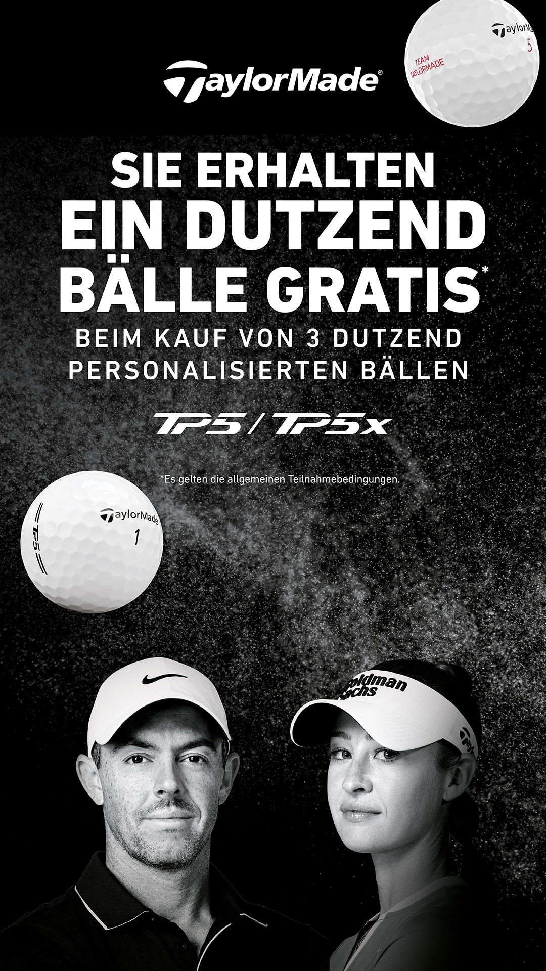 TaylorMade Aktion: Ein Dutzend Bälle gratis beim Kauf von drei Dutzend personalisierten TP5 oder TP5x.