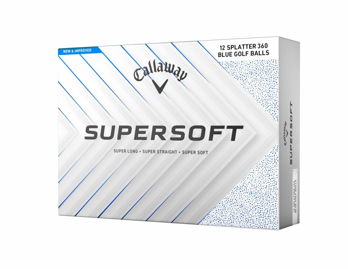 Callaway Supersoft 12er Packung Golfbälle 2025 Blau Splatter – Bild 2