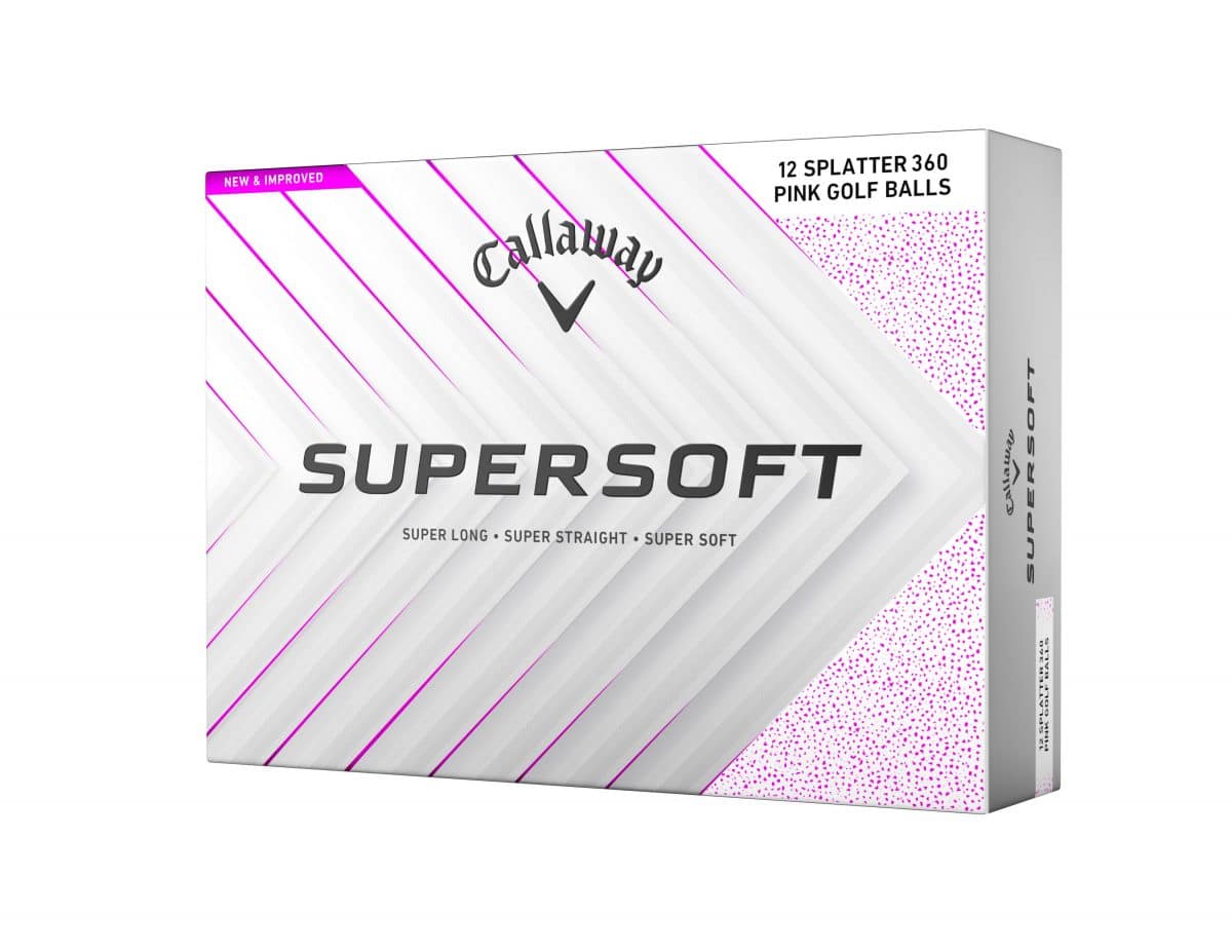 Callaway Supersoft 12er Packung Golfbälle 2025 Pink Splatter – Bild 2