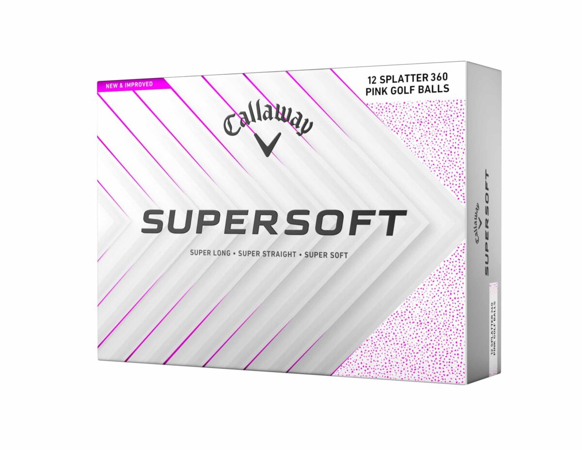 Callaway Supersoft 12er Packung Golfbälle 2025 Pink Splatter – Bild 2
