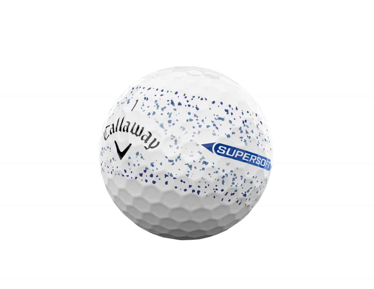 Supersoft-SplatterBall-Blue-quarter-view-2025_002 Callaway Supersoft 12er Packung Golfbälle 2025 Blau Splatter – Bild 1