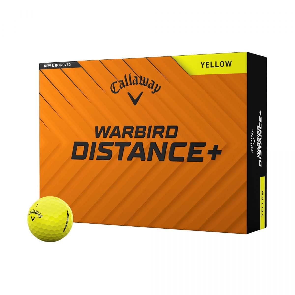 Callaway Warbird Distance+ 12er Packung Golfbälle Gelb – Bild 1