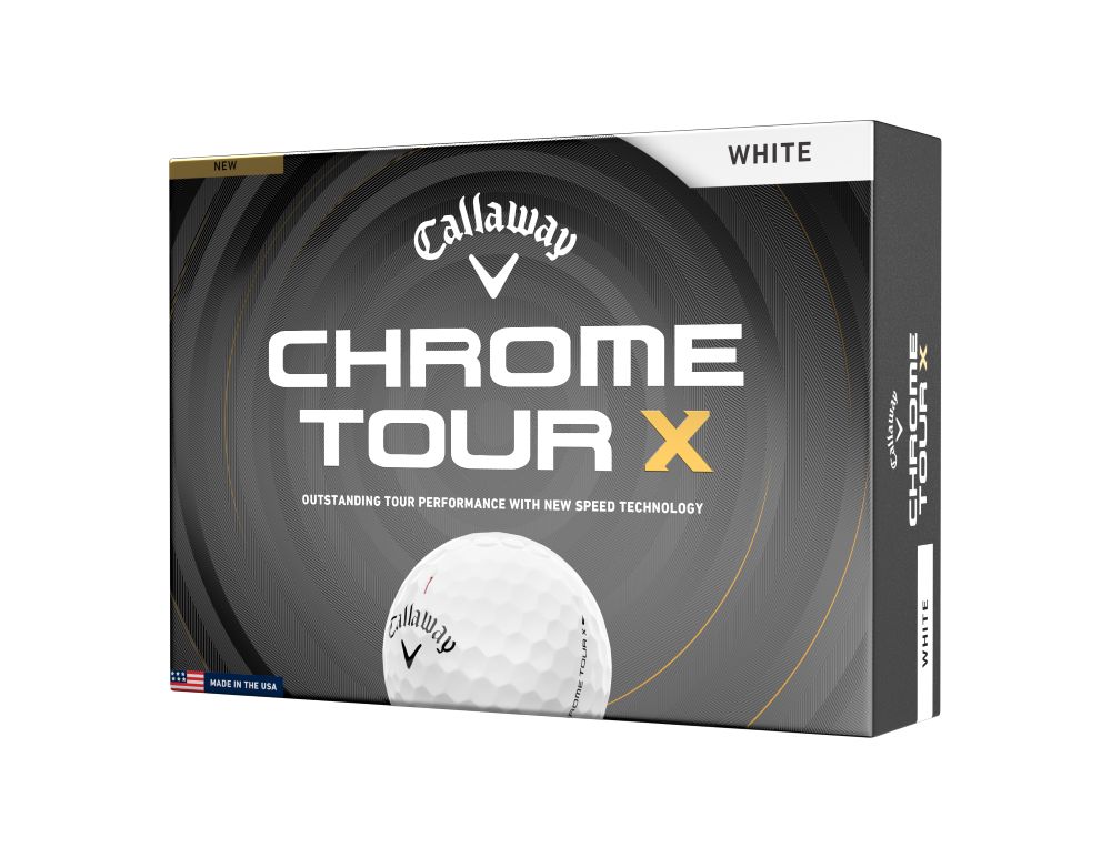2026-CTX-White-Lid-001 Callaway 2026 Chrome Tour X 12er Packung Golfbälle – Bild 1